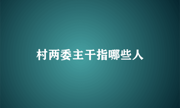 村两委主干指哪些人