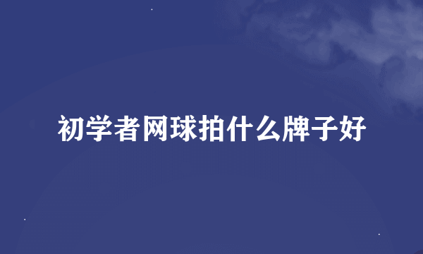 初学者网球拍什么牌子好