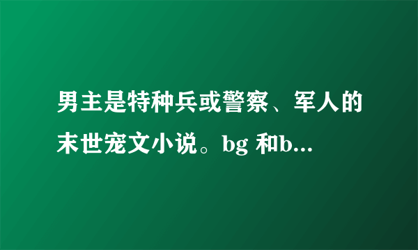 男主是特种兵或警察、军人的末世宠文小说。bg 和bl 都行