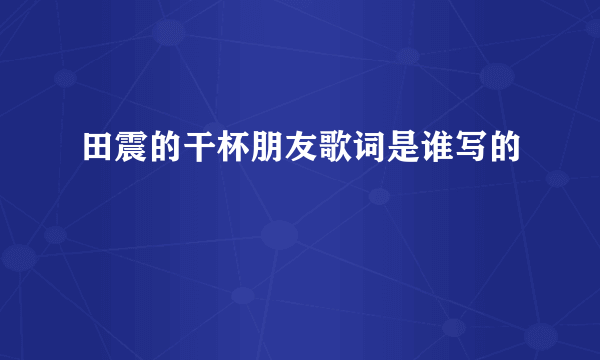 田震的干杯朋友歌词是谁写的