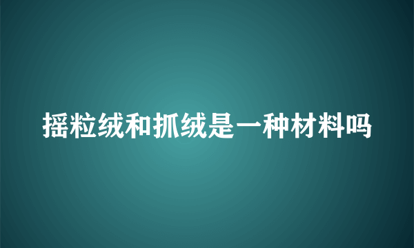 摇粒绒和抓绒是一种材料吗