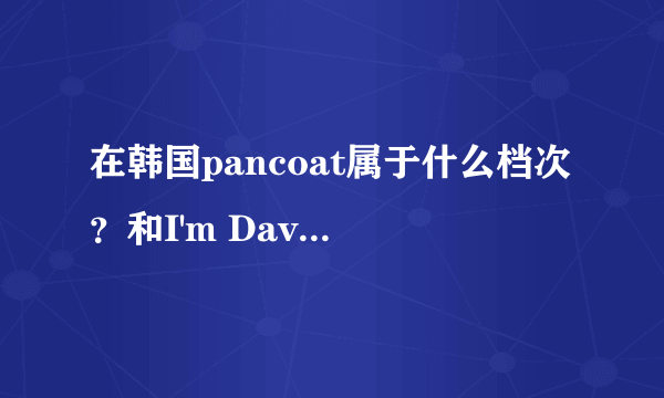 在韩国pancoat属于什么档次？和I'm David哪个档次更高一些？还有就是还有其他的韩国品牌吗？