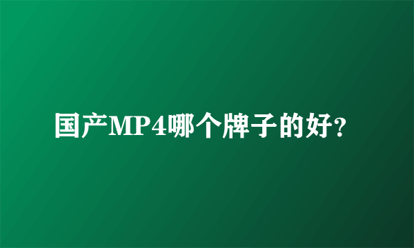 国产MP4哪个牌子的好？