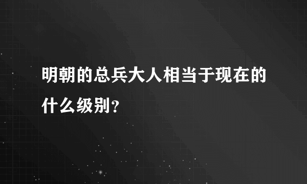 明朝的总兵大人相当于现在的什么级别？