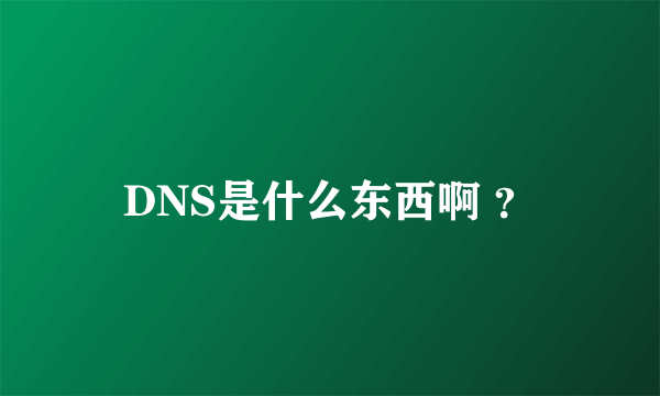 DNS是什么东西啊 ？