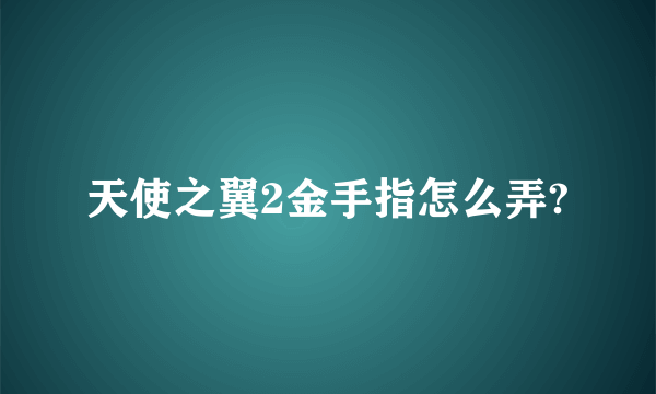 天使之翼2金手指怎么弄?