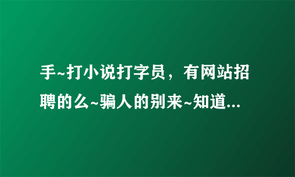 手~打小说打字员，有网站招聘的么~骗人的别来~知道的推荐一下谢谢