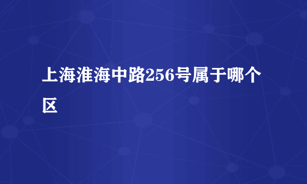 上海淮海中路256号属于哪个区