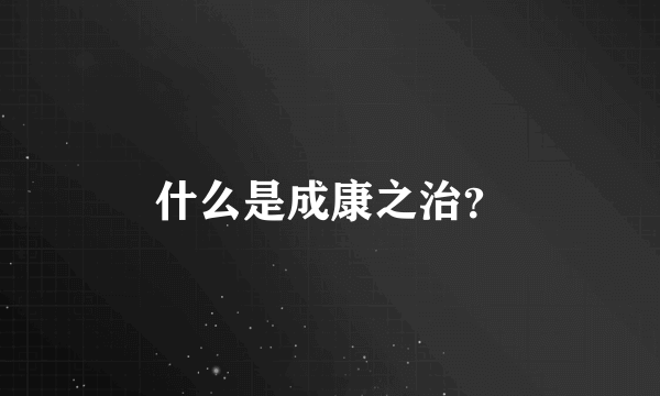 什么是成康之治？