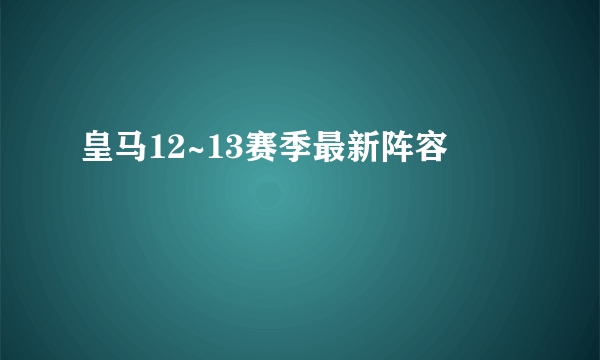 皇马12~13赛季最新阵容