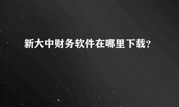 新大中财务软件在哪里下载？