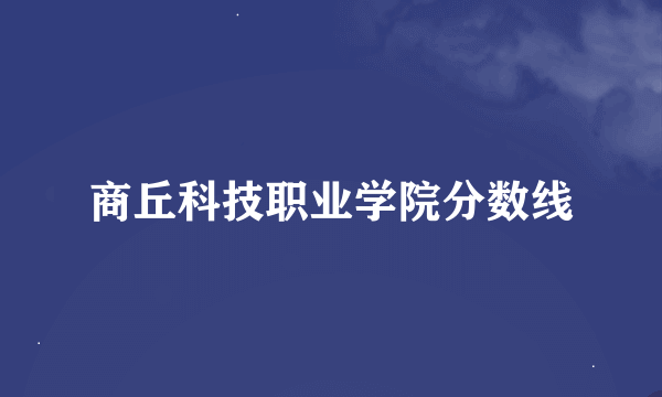 商丘科技职业学院分数线