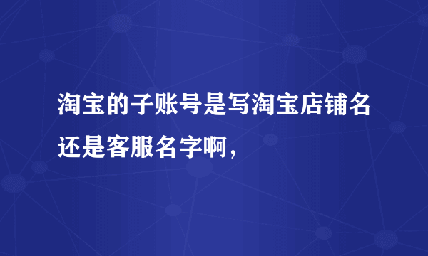 淘宝的子账号是写淘宝店铺名还是客服名字啊，