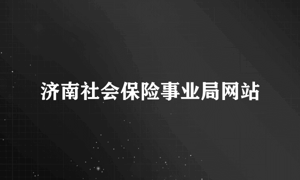 济南社会保险事业局网站