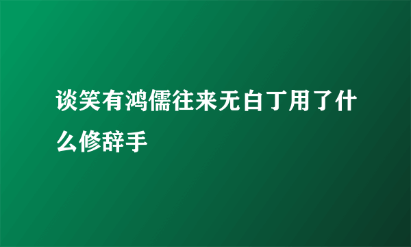 谈笑有鸿儒往来无白丁用了什么修辞手