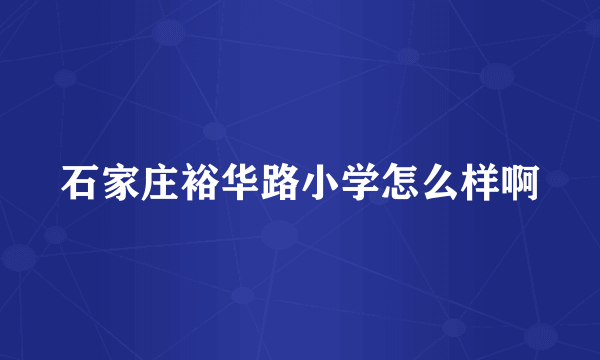 石家庄裕华路小学怎么样啊