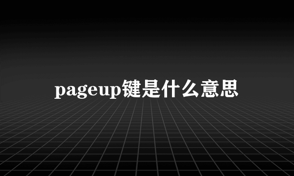 pageup键是什么意思