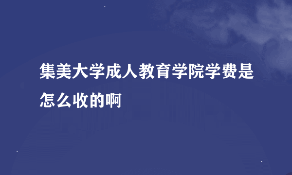 集美大学成人教育学院学费是怎么收的啊