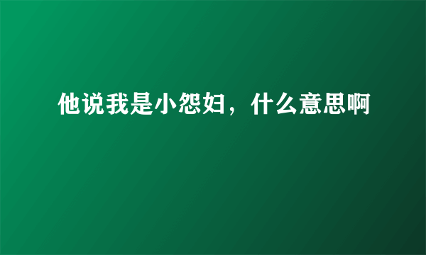 他说我是小怨妇，什么意思啊