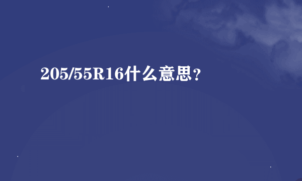 205/55R16什么意思？