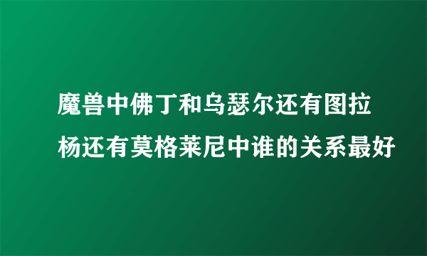 魔兽中佛丁和乌瑟尔还有图拉杨还有莫格莱尼中谁的关系最好