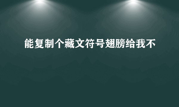 能复制个藏文符号翅膀给我不