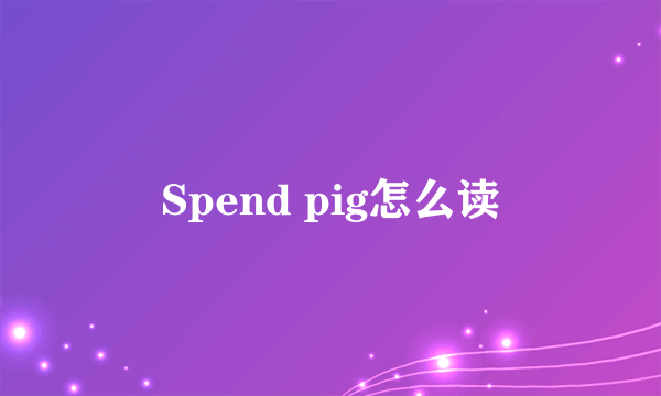 Spend pig怎么读