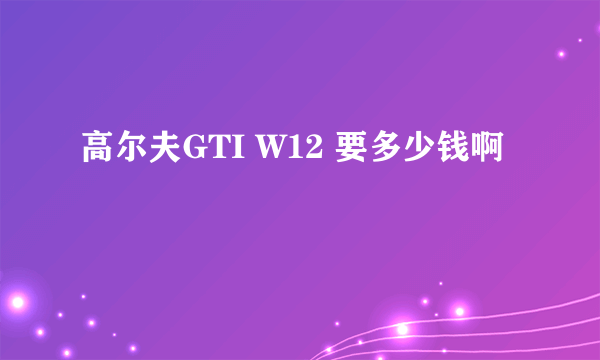 高尔夫GTI W12 要多少钱啊