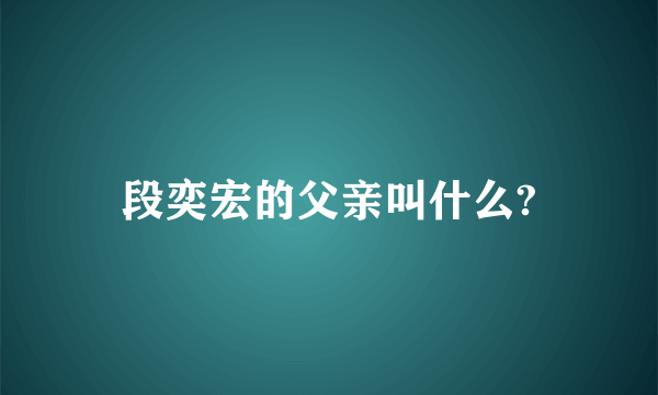 段奕宏的父亲叫什么?