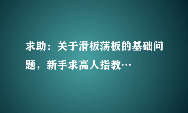 求助：关于滑板荡板的基础问题，新手求高人指教…