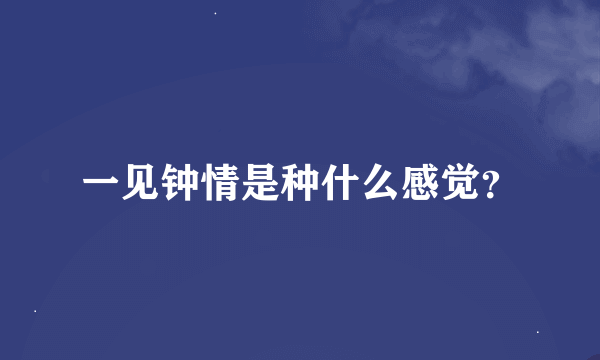 一见钟情是种什么感觉？