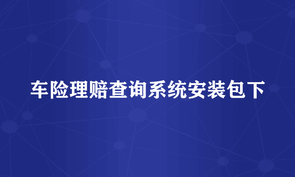 车险理赔查询系统安装包下