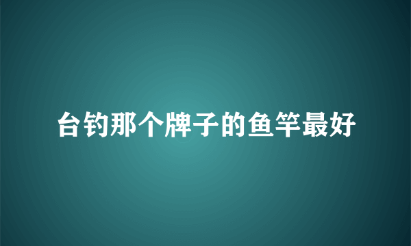 台钓那个牌子的鱼竿最好