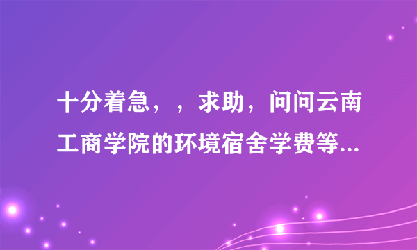 十分着急，，求助，问问云南工商学院的环境宿舍学费等实况，，