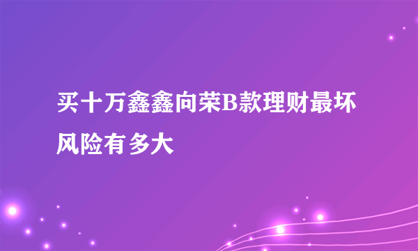 买十万鑫鑫向荣B款理财最坏风险有多大