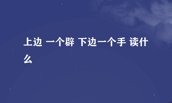 上边 一个辟 下边一个手 读什么