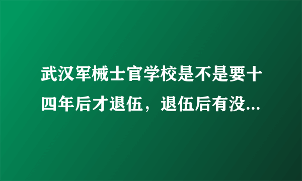 武汉军械士官学校是不是要十四年后才退伍，退伍后有没有有津贴，有没有安排就业