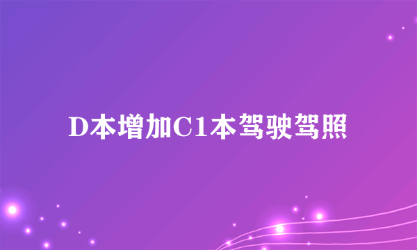 D本增加C1本驾驶驾照