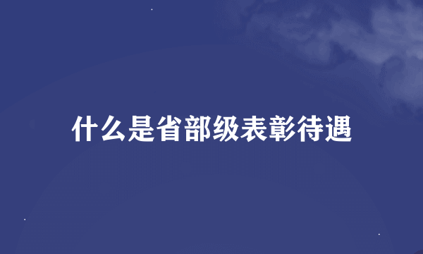 什么是省部级表彰待遇