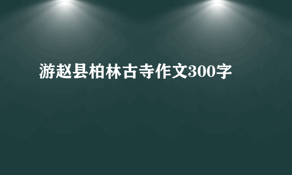 游赵县柏林古寺作文300字