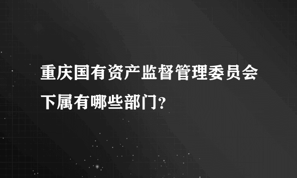 重庆国有资产监督管理委员会下属有哪些部门？