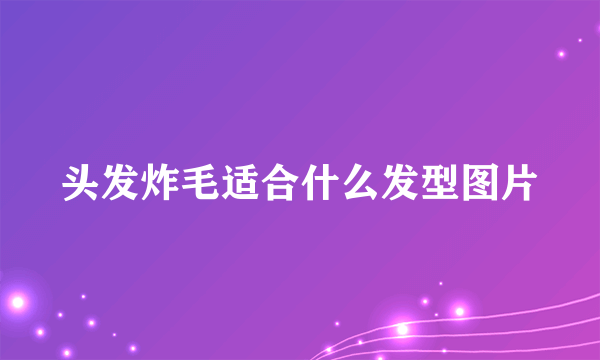 头发炸毛适合什么发型图片