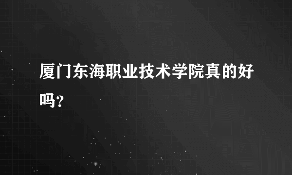 厦门东海职业技术学院真的好吗？