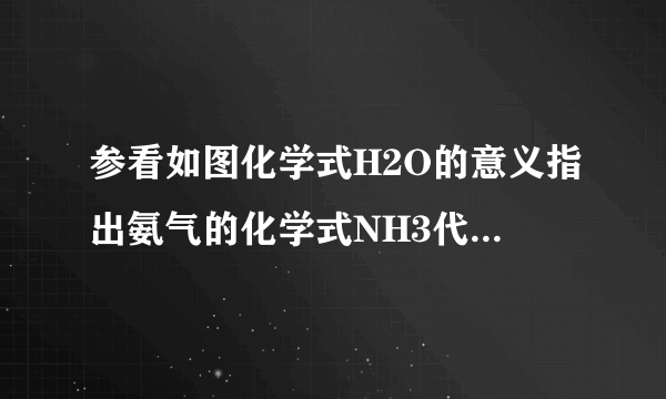 参看如图化学式H2O的意义指出氨气的化学式NH3代表的意义答3点即可