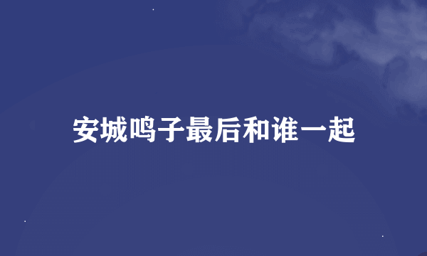 安城鸣子最后和谁一起