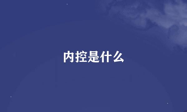 内控是什么