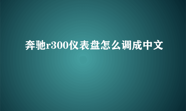 奔驰r300仪表盘怎么调成中文