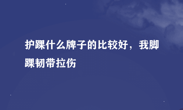 护踝什么牌子的比较好，我脚踝韧带拉伤