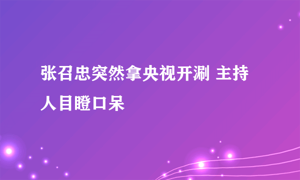 张召忠突然拿央视开涮 主持人目瞪口呆