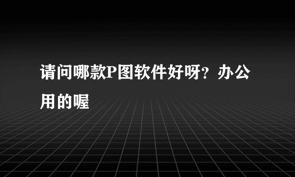 请问哪款P图软件好呀？办公用的喔